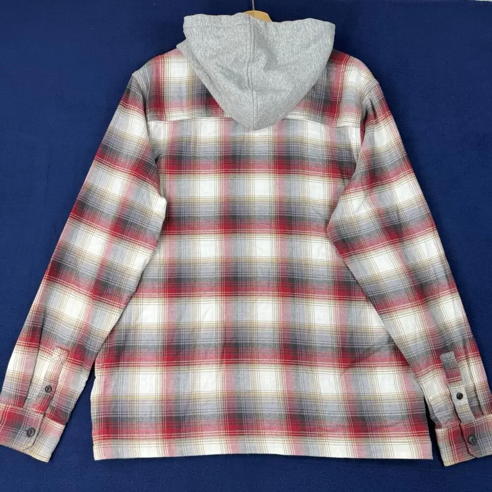 Roots Plaid Zip Hoodie Jacket Men Sz L Flannel Shirt Canada Cabincore Heritage - Picture 2 of 9